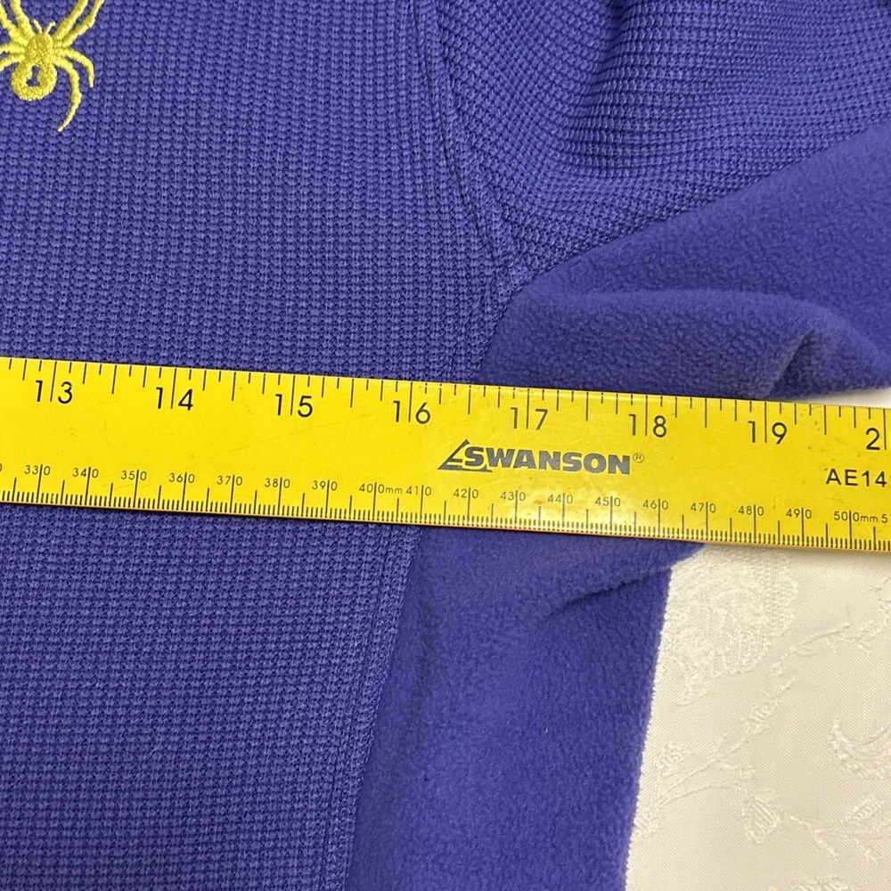 Spyder Kids XL Purple Waffle Knit Full Zip Fleece Jacket Lime Green Trim 143097 - Picture 7 of 8